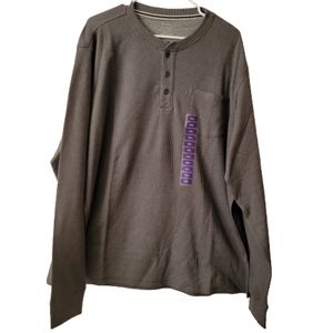 NWT XXL Gray Waffle Thermal Henley
